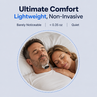 Somnair device worn comfortably under the chin while sleeping