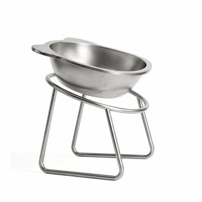 Somnair Elevated Dog Bowl, tilted stainless steel raised dog bowl